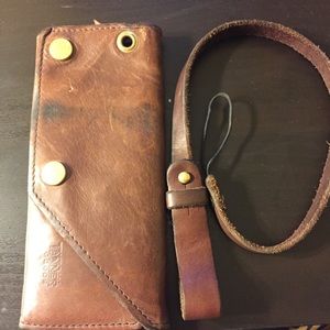 TANNER GOODS worksman wallet + tether  (cognac)